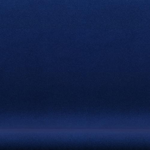 Fritz Hansen Swan Sofa 2 Seater, Satin Brushed Aluminium/Tonus Royal Blue