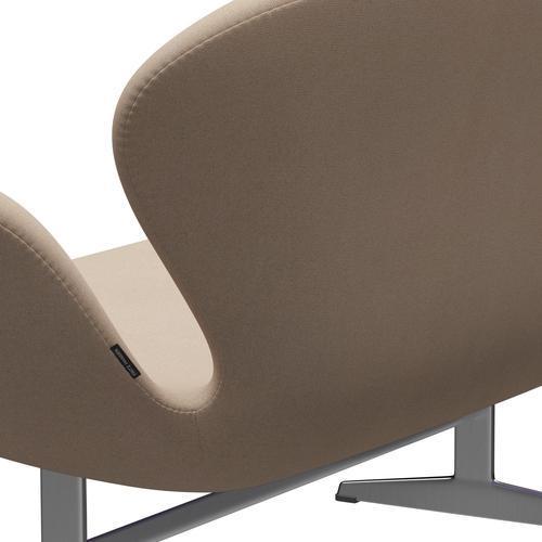Fritz Hansen Swan divano 2 posti, sabbia in alluminio/tonus di raso