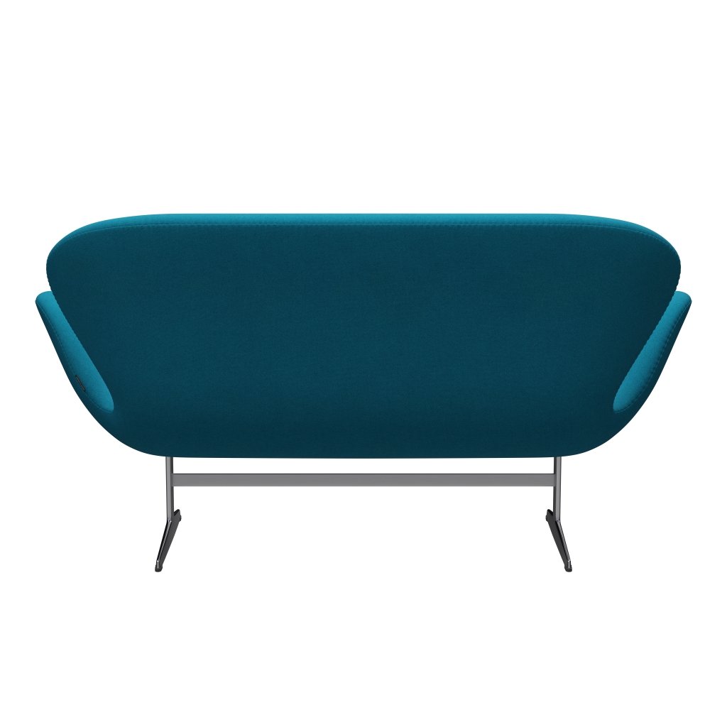Fritz Hansen Swan Sofa 2 -zuiverer, satijnen geborsteld aluminium/tonus turquoise