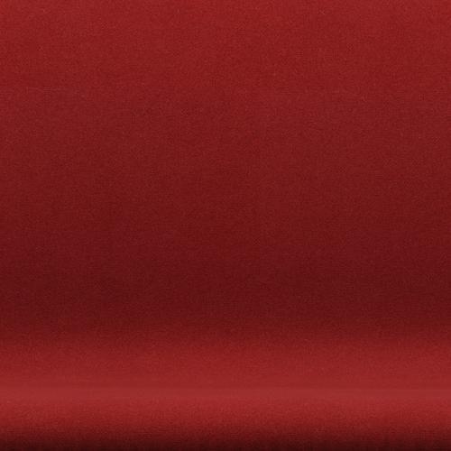 Fritz Hansen Swan Sofa 2 -zits, satijnen geborsteld aluminium/tonus verbrand rood