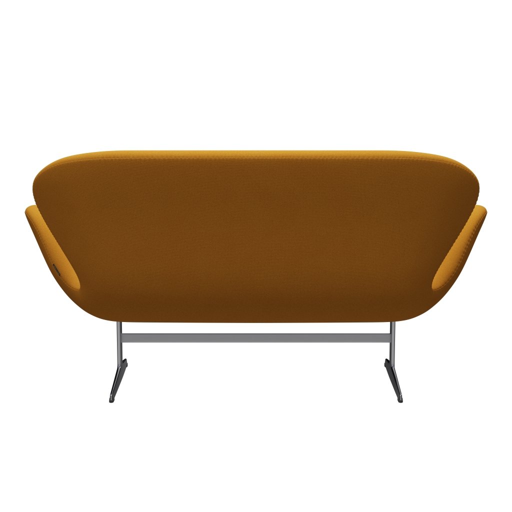 Fritz Hansen Swan Sofa 2 Seater, Satin Brushed Aluminium/Tonus Warm Yellow