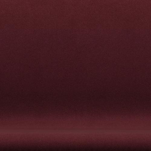 Fritz Hansen Swan Sofa 2 sæder, satin børstet aluminium/tonus vin rød