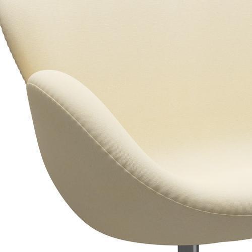 Fritz Hansen Swan Sofa 2 Seater, Satin Brushed Aluminium/Tonus Wool White
