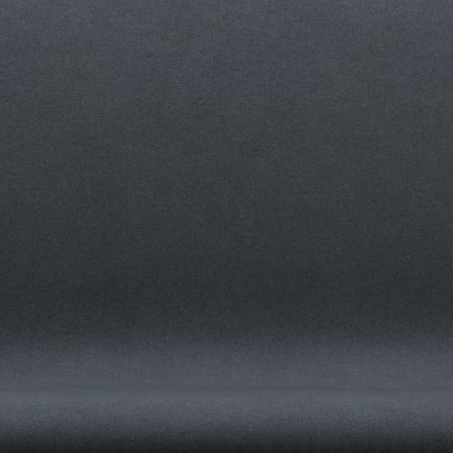 Fritz Hansen Swan -Sofa 2 -Sitzer, schwarzer lackiert/tonus dunkelgrau