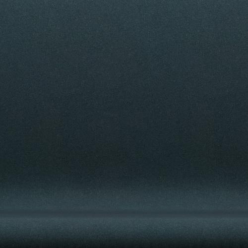 Fritz Hansen Svan sofa 2 sæder, sort lakeret/tonus mørkegrøn