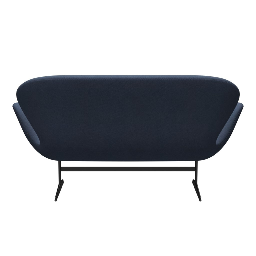 Fritz Hansen Swan divano 2 posti, laccatura nera/tono grigio blu