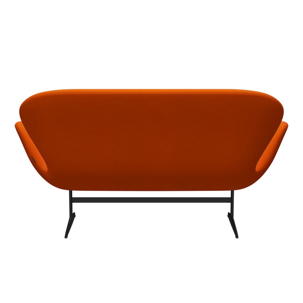 Fritz Hansen Swan Sofa 2 Seater, Black Lacquered/Tonus Light Orange