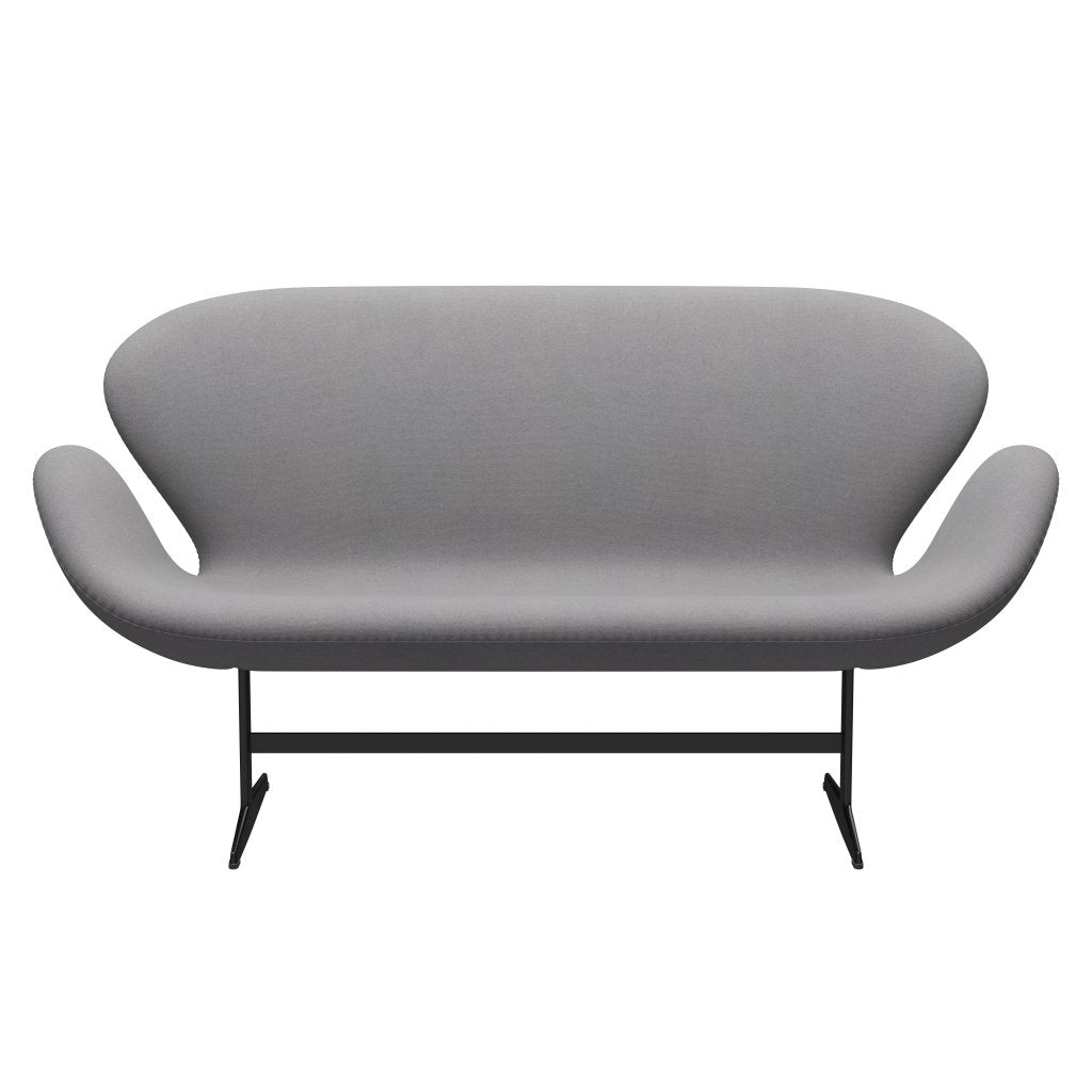 Fritz Hansen Swan divano 2 posti, laccatura nera/tonus grigio chiaro