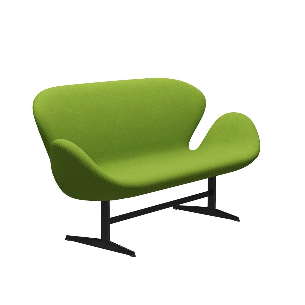 Fritz Hansen Swan Sofa 2 Seater, Black Lacquered/Tonus Lime