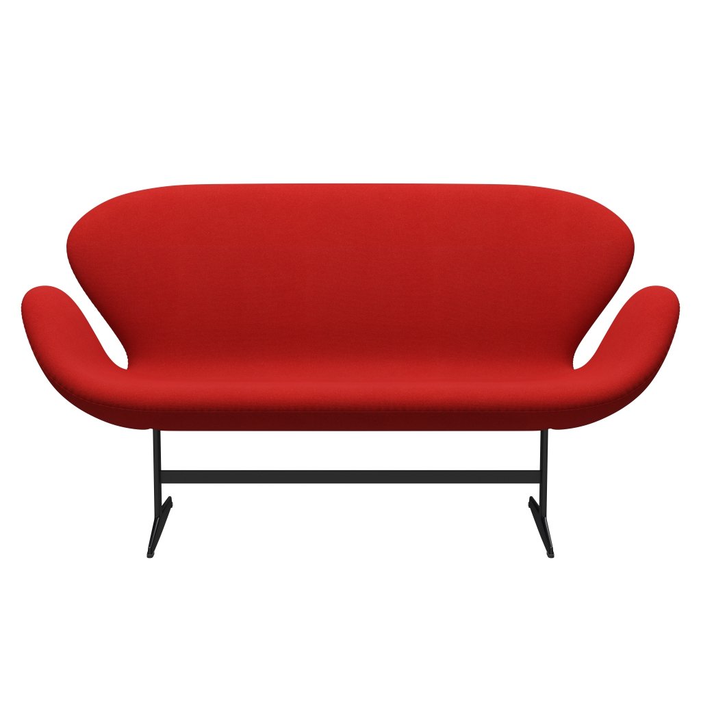 Fritz Hansen Joutsen sohva 2 -paikkainen, musta lakattu/tonus oranssi/punainen