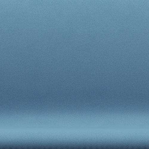 Fritz Hansen Swan沙发2座，黑色漆/粉彩蓝色