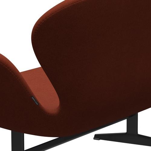 Fritz Hansen Swan Sofa 2 Seater, Black Lacquered/Tonus Rust