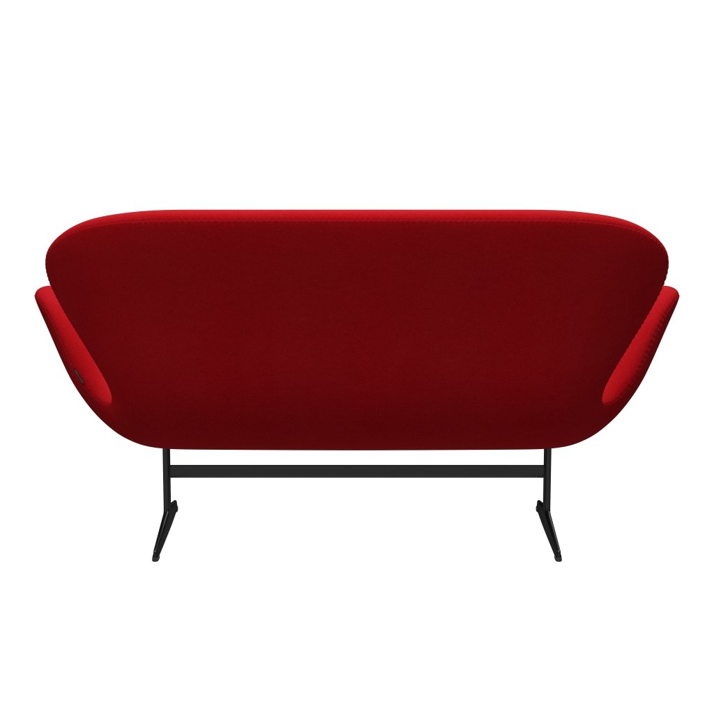 Fritz Hansen Joutsen sohva 2 -paikkainen, musta lakattu/tonus punainen