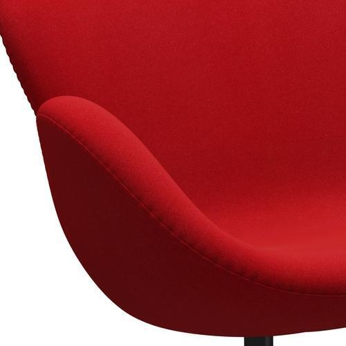 Fritz Hansen Swan Sofa 2 Seater, Black Lacquered/Tonus Red