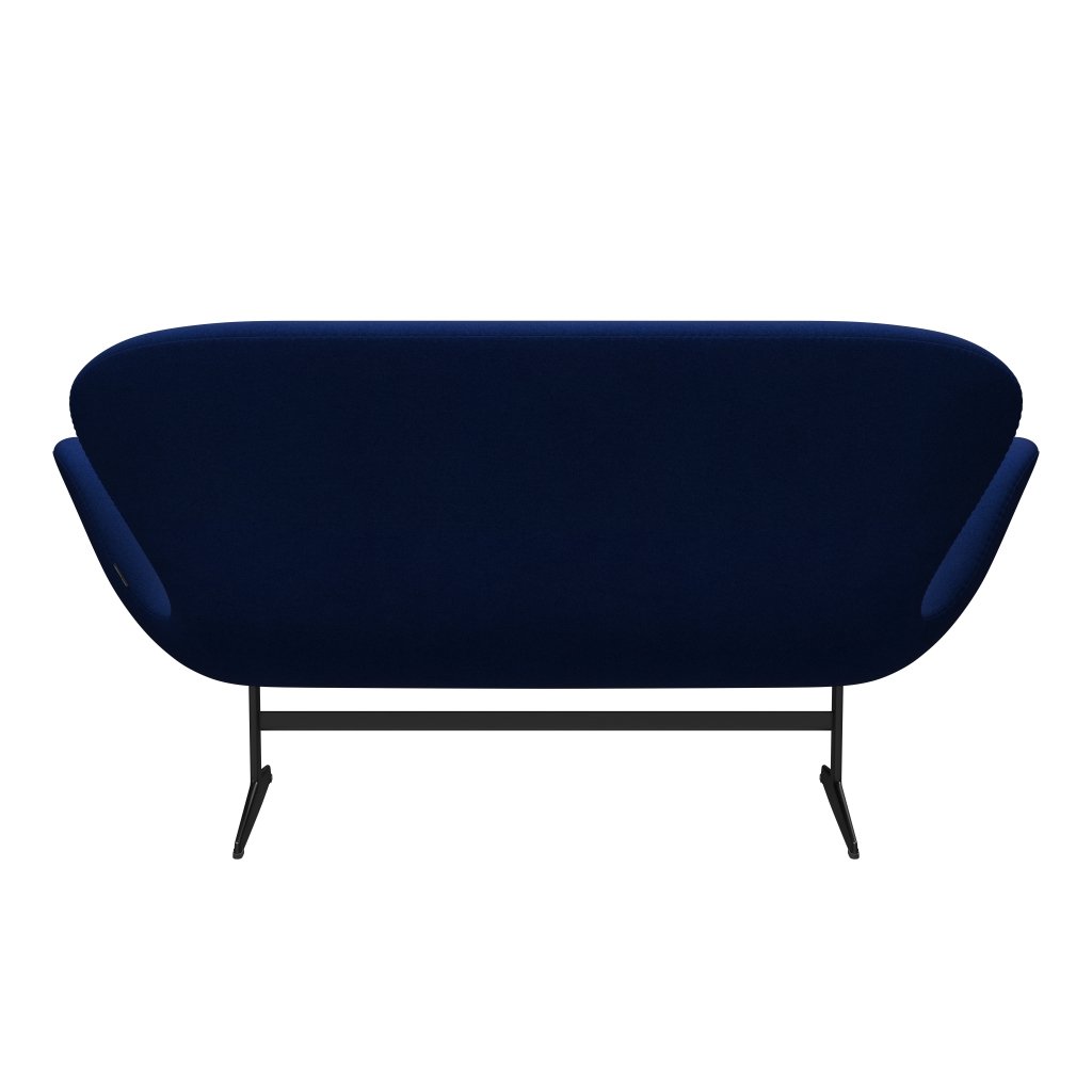 Fritz Hansen Swan Sofa 2 Seater, Black Lacquered/Tonus Royal Blue