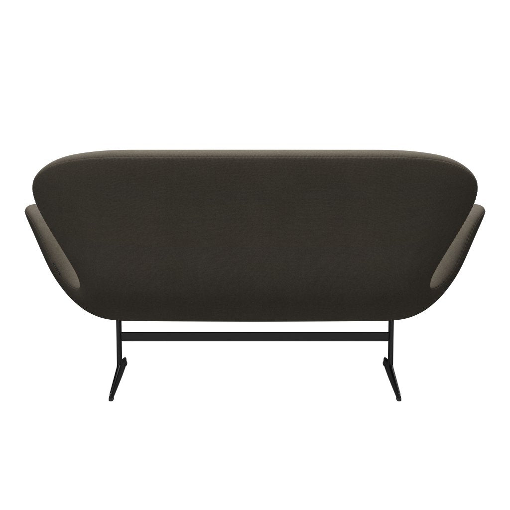 Fritz Hansen Swan Sofa 2 Seater, Black Lacquered/Tonus Dusty Brown