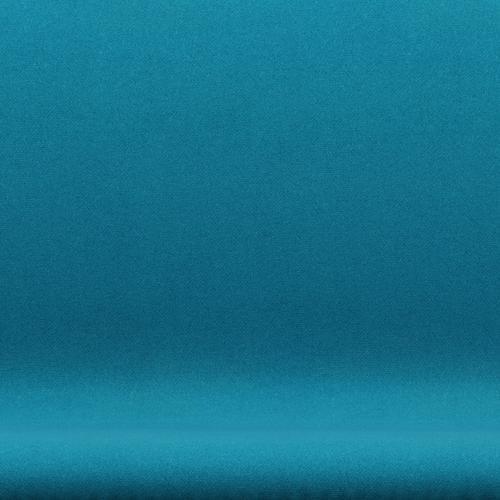 Fritz Hansen Swan Sofa 2 -zits, zwart gelakt/tonus turquoise