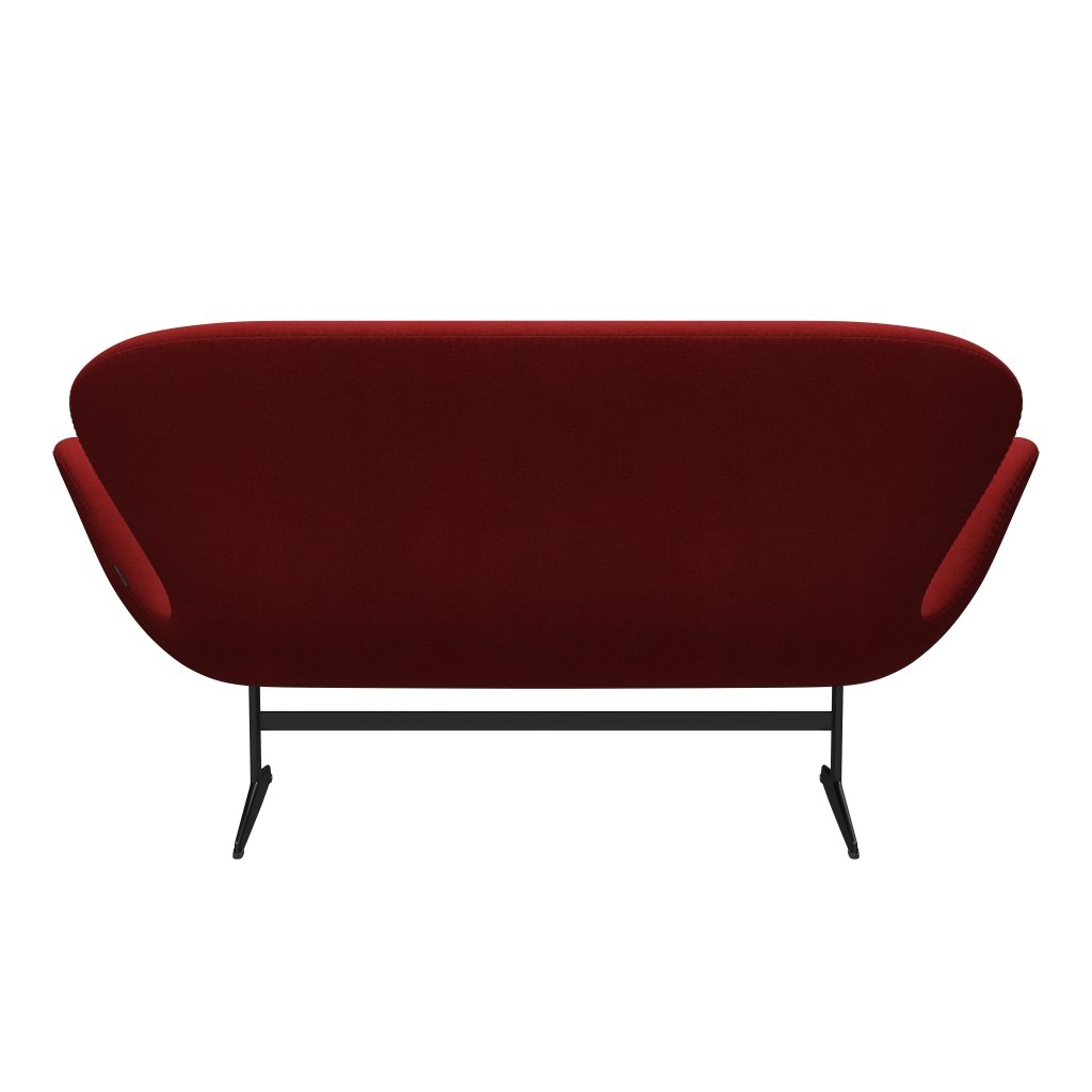 Fritz Hansen Swan divano 2 posti, laccatura nera/tono bruciato rosso