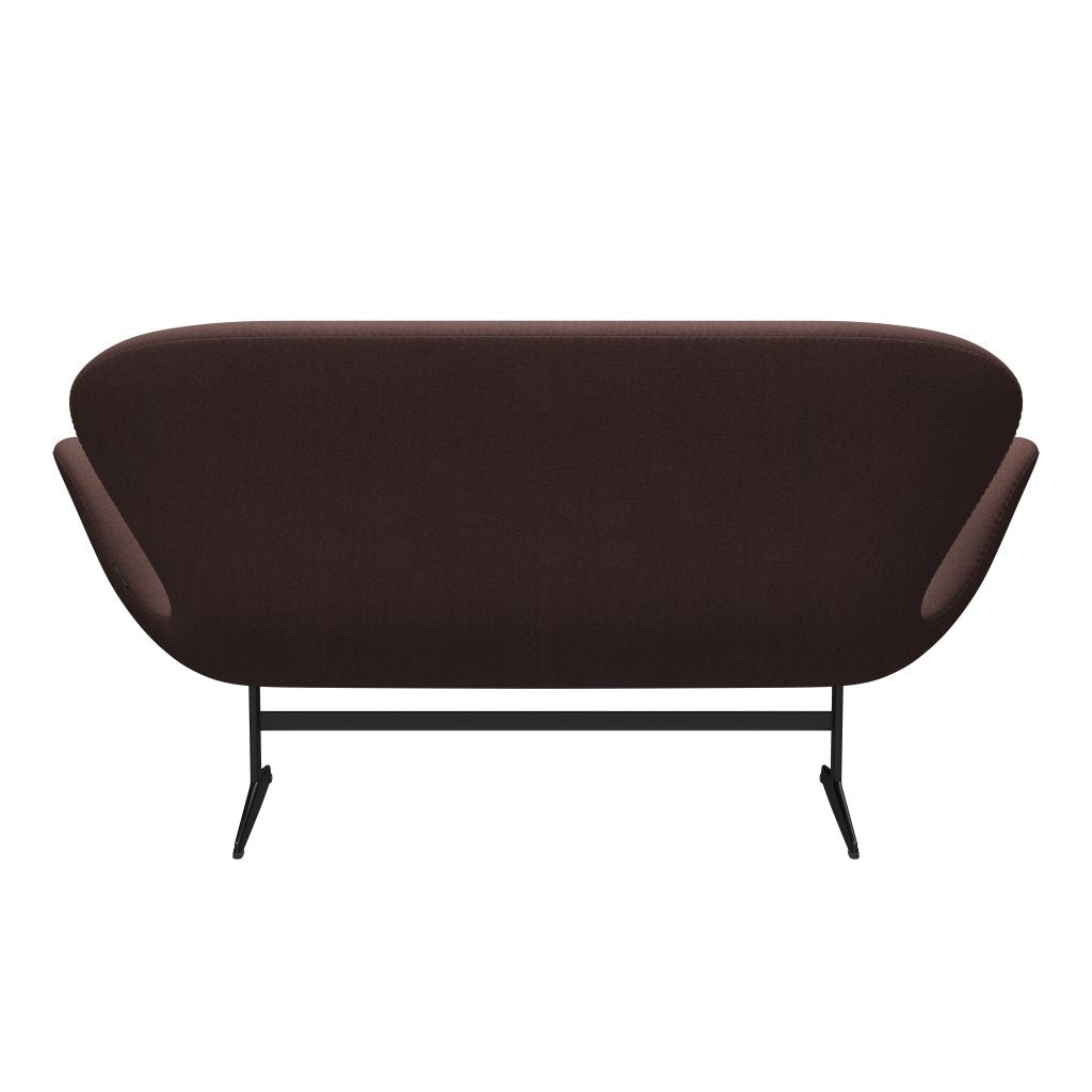 Fritz Hansen Swan divano 2 posti, laccatura nera/tono viola grigio
