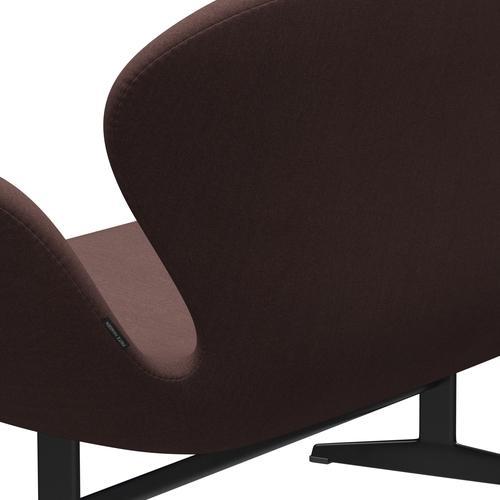 Fritz Hansen Svan sofa 2 sæder, sort lakeret/tonus violet grå