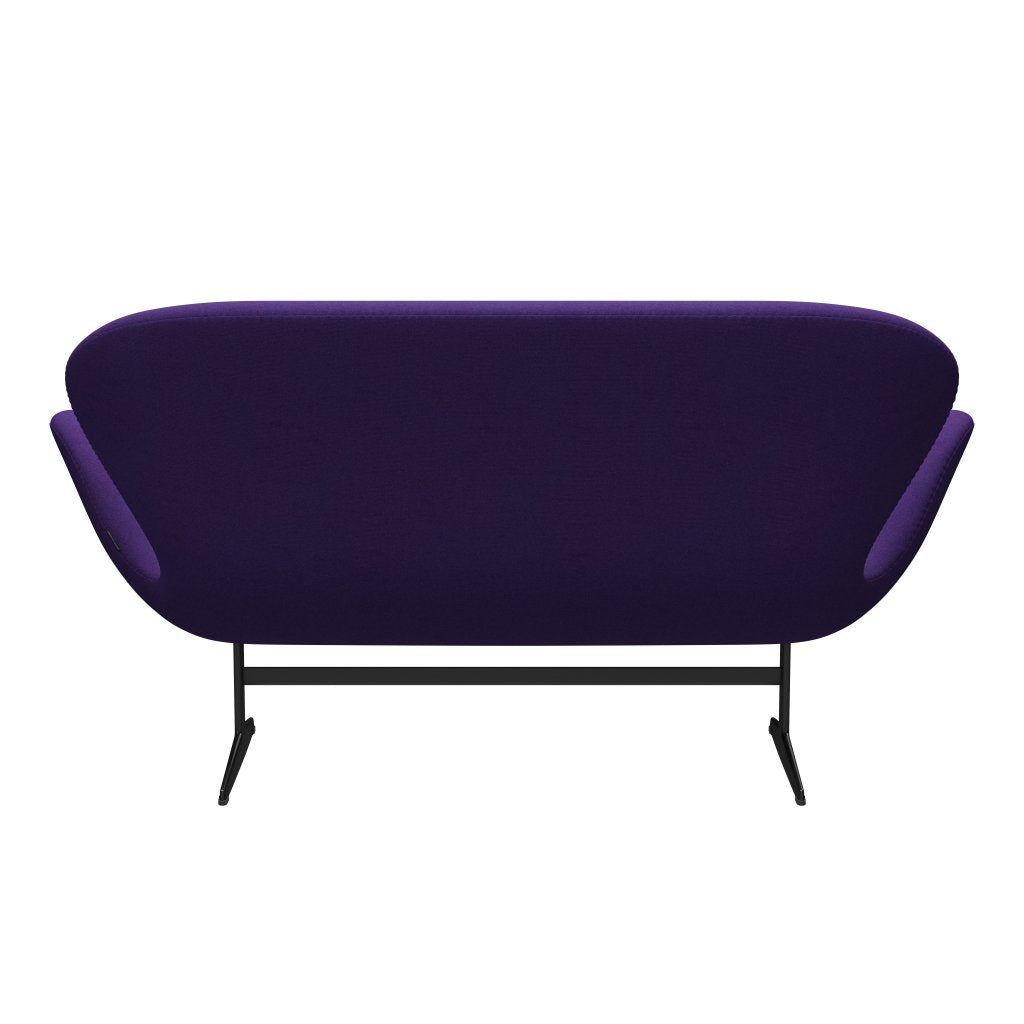 Fritz Hansen Svan sofa 2 sæder, sort lakeret/tonus violet