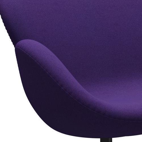 Fritz Hansen Swan Sofa 2 Sitzer, Schwarz Lackiert/Tonus Violett