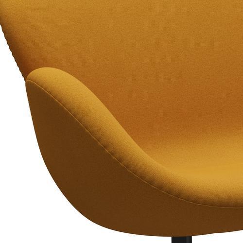 Fritz Hansen Swan Sofa 2 Seater, Black Lacquered/Tonus Warm Yellow