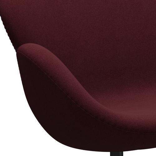 Fritz Hansen Joutsen sohva 2 -paikkainen, musta lakattu/tonus viini punainen