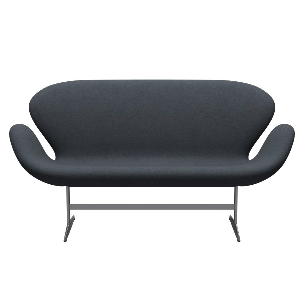 Fritz Hansen Svan soffa 2 -sits, silvergrå/tonus mörkgrå
