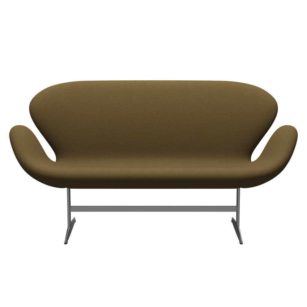 Fritz Hansen Swan Sofa 2 Seater, Silver Grey/Tonus Khaki Green