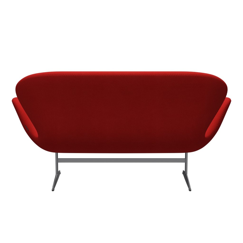 Fritz Hansen Svan soffa 2 -sits, silvergrå/tonus orange/röd