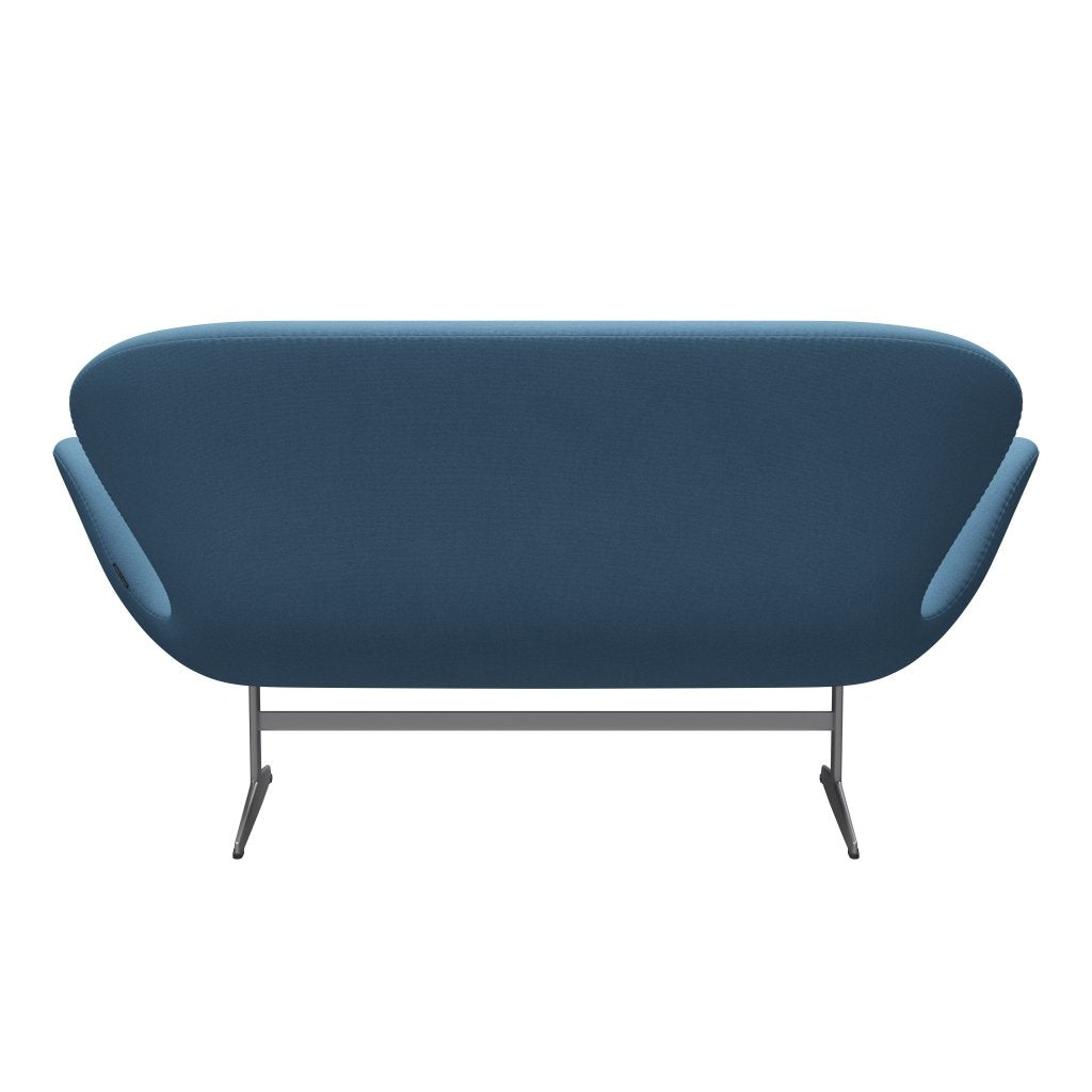 Fritz Hansen Svan soffa 2 -sits, silvergrå/tonus pastellblå