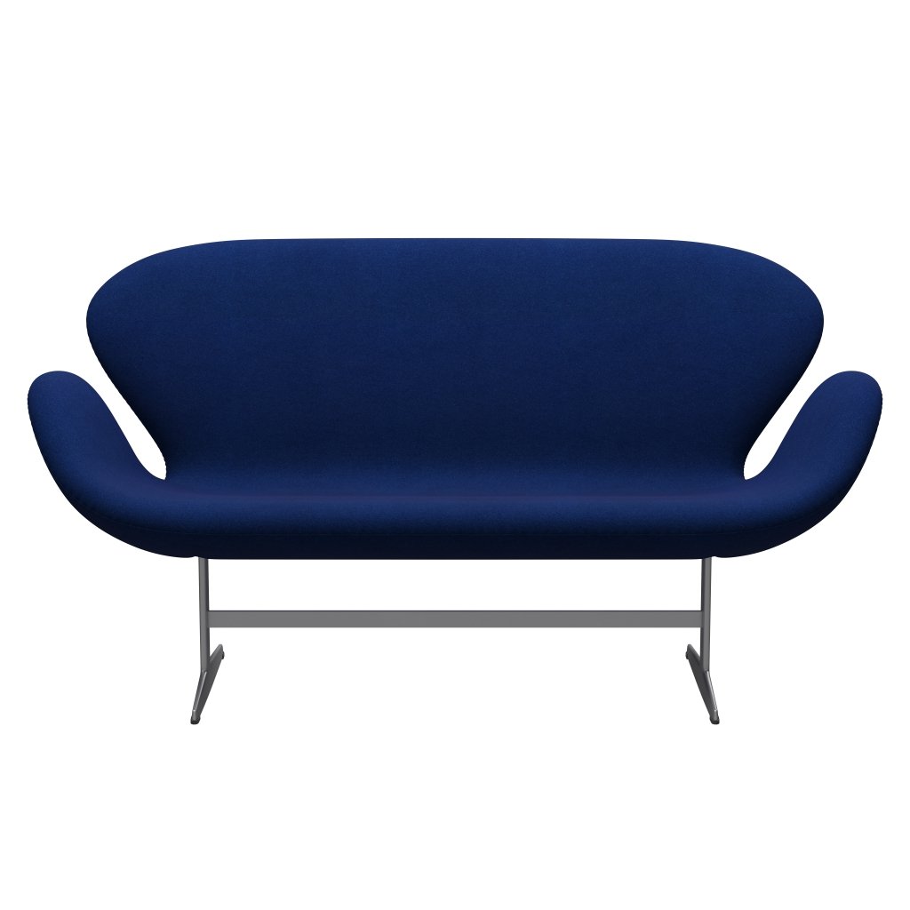 Fritz Hansen Swan divano 2 posti, grigio argento/tono blu reale