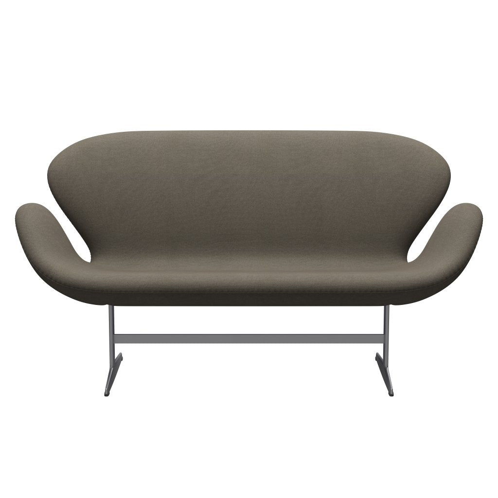 Fritz Hansen Svan soffa 2 -sits, silvergrå/tonus dammig brun