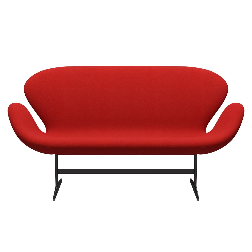 Fritz Hansen Swan -Sofa 2 -Sitzer, warmer Graphit/Tonus Orange/Rot