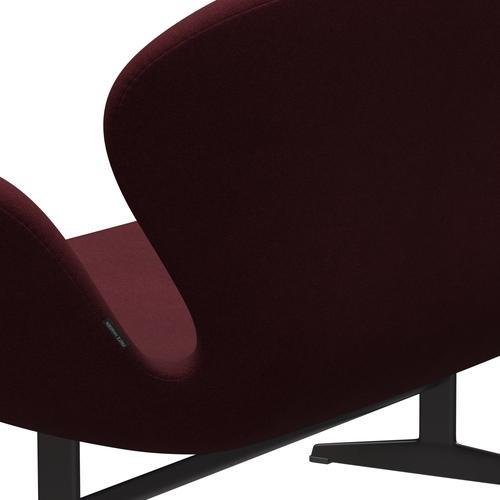 Fritz Hansen Swan divano 2 posti, grafite caldo/vino tono rosso
