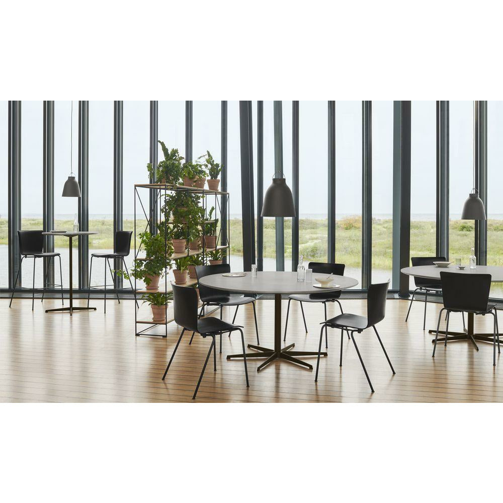 Fritz Hansen Circulaire eettafel Ø120 cm, grijze bromo/zwart