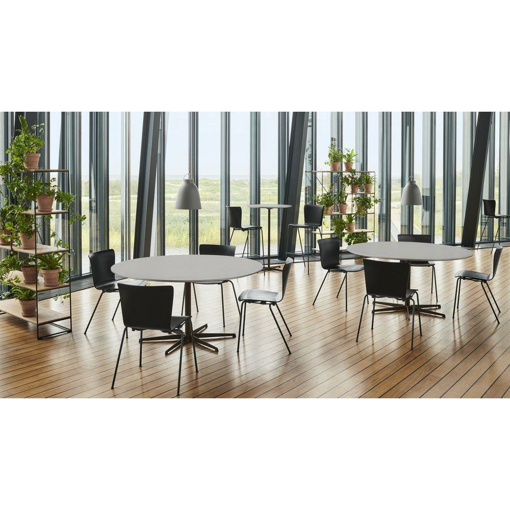 Fritz Hansen Circular Dining Table ø120 Cm, Grey Bromo/Black