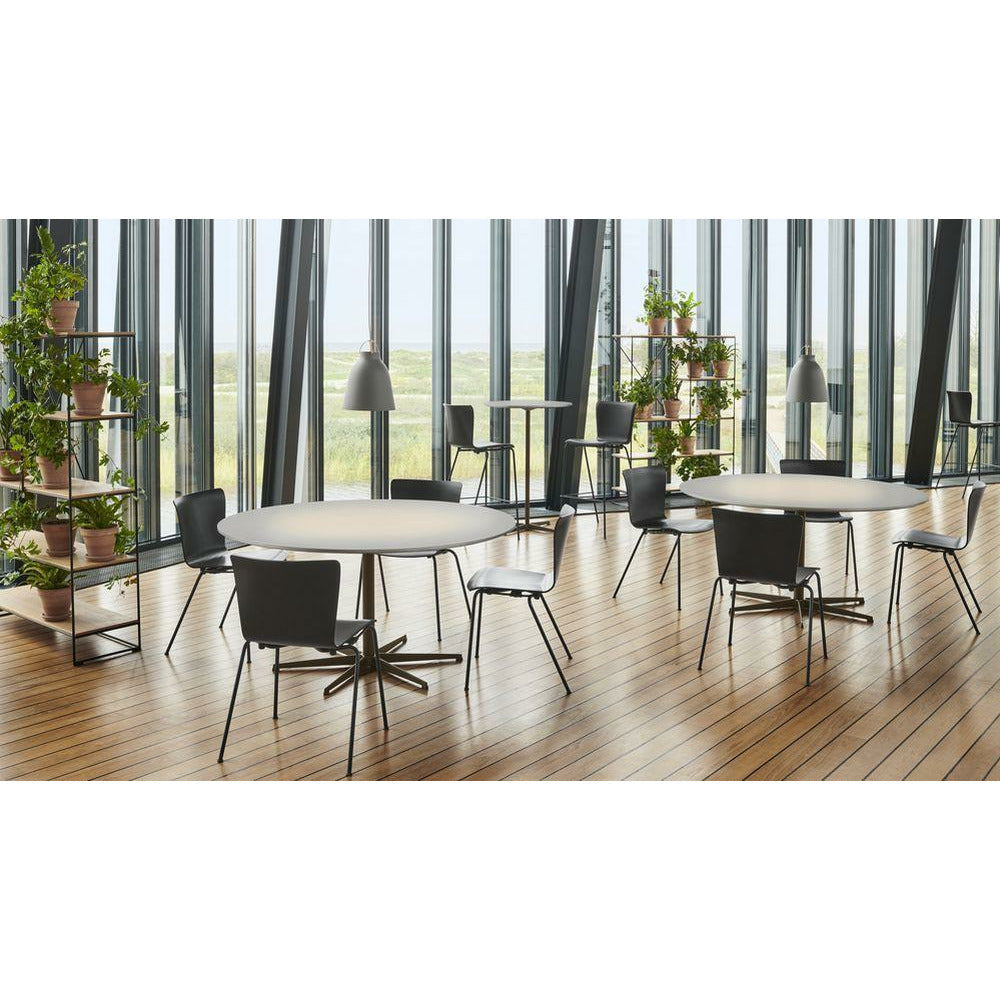 Fritz Hansen Cirkelvormige eettafel Ø120 cm, grijs klimop/warm grafiet