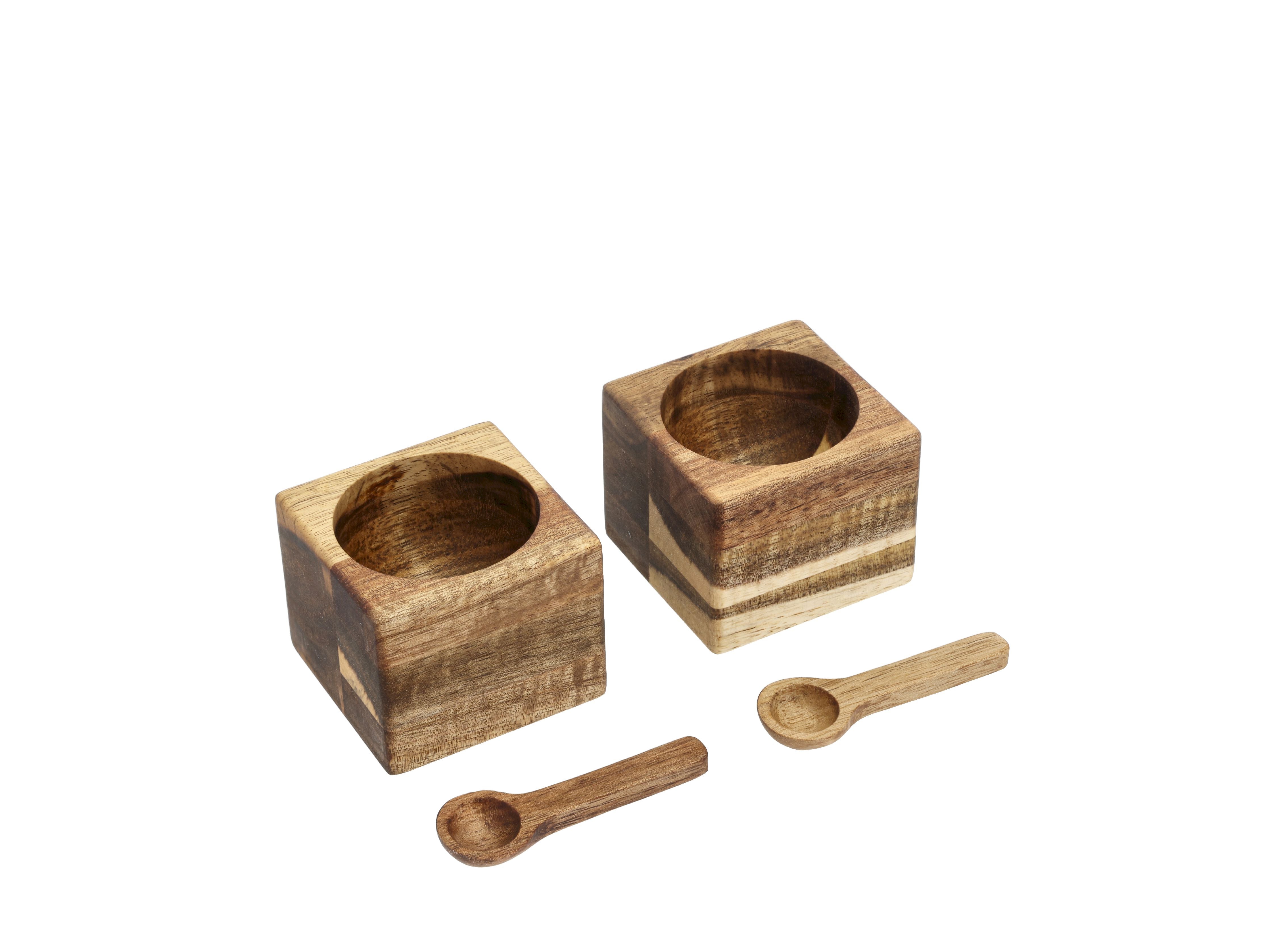 Holm Mini-bols ensemble de 2, en bois acacia