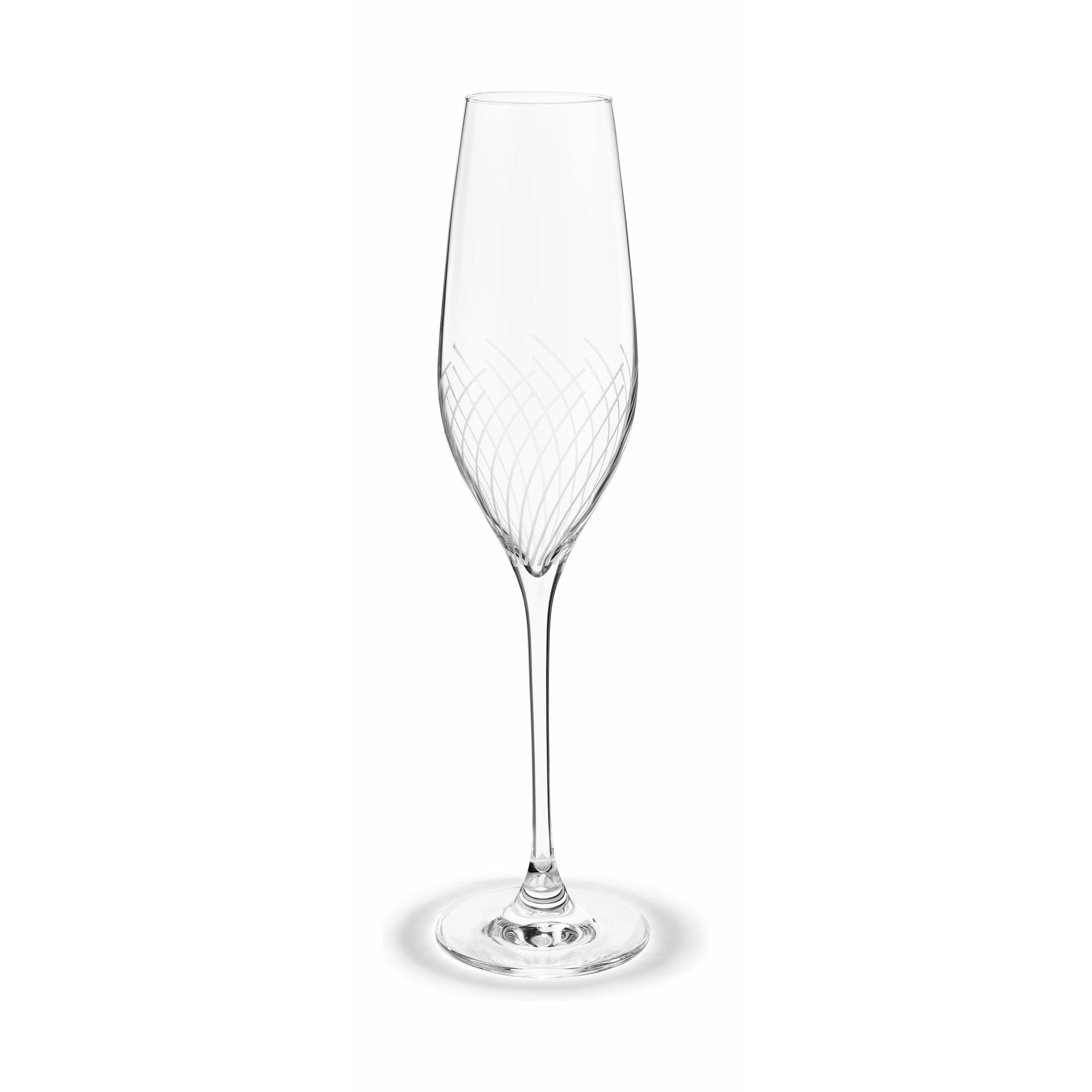 Holmegaard Cabernet línur Champagne Glass, 2 stk.