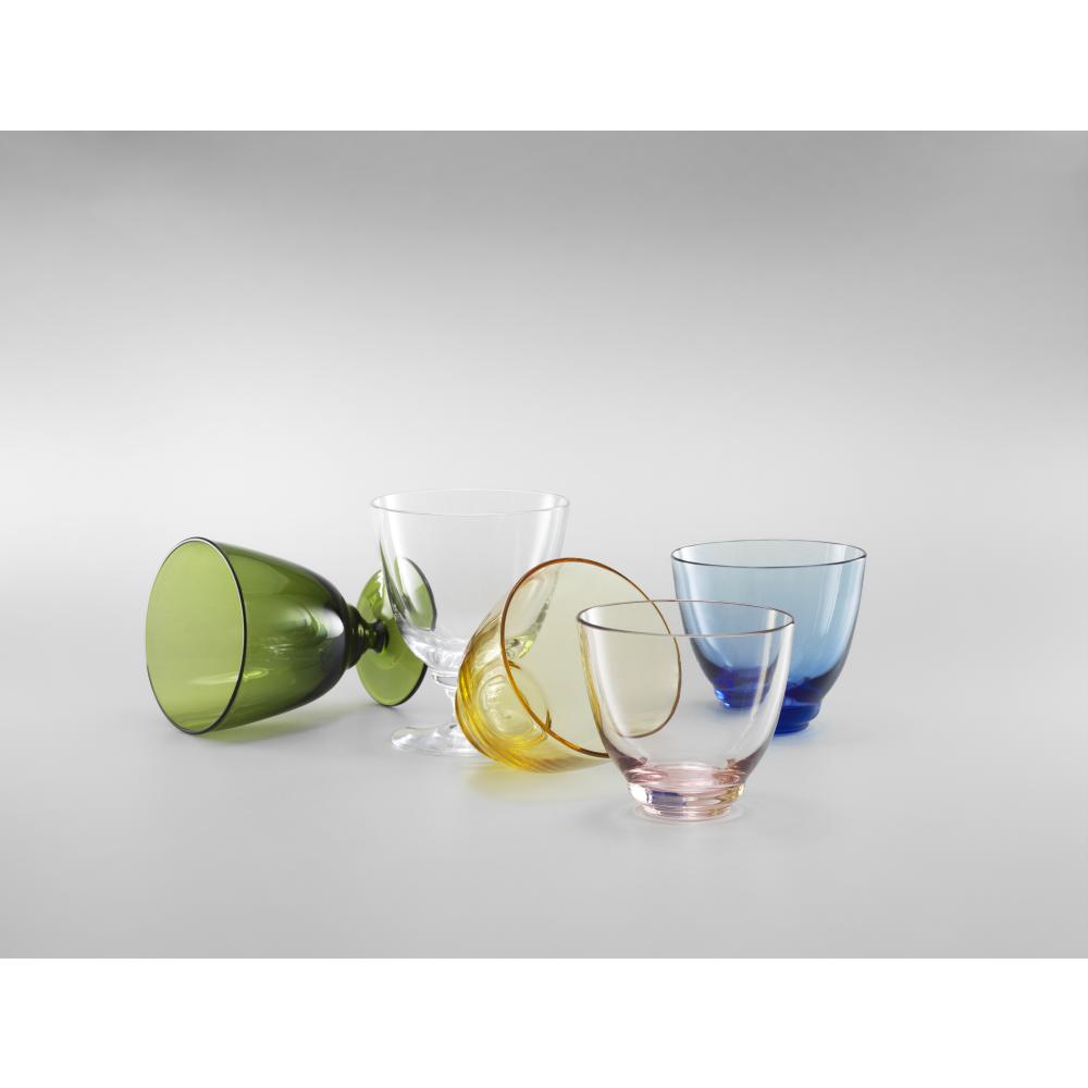 Holmegaard Flow Glass With Stem, Olive Green