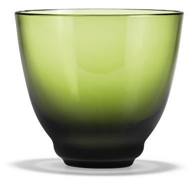 Holmegaard Flow Water Glass, verde oliva