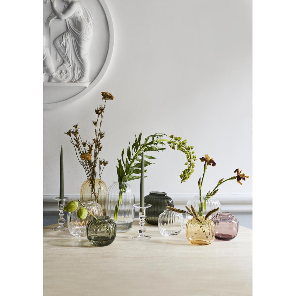 Holmegaard Primula Oval Vase Amber, H12,5 cm
