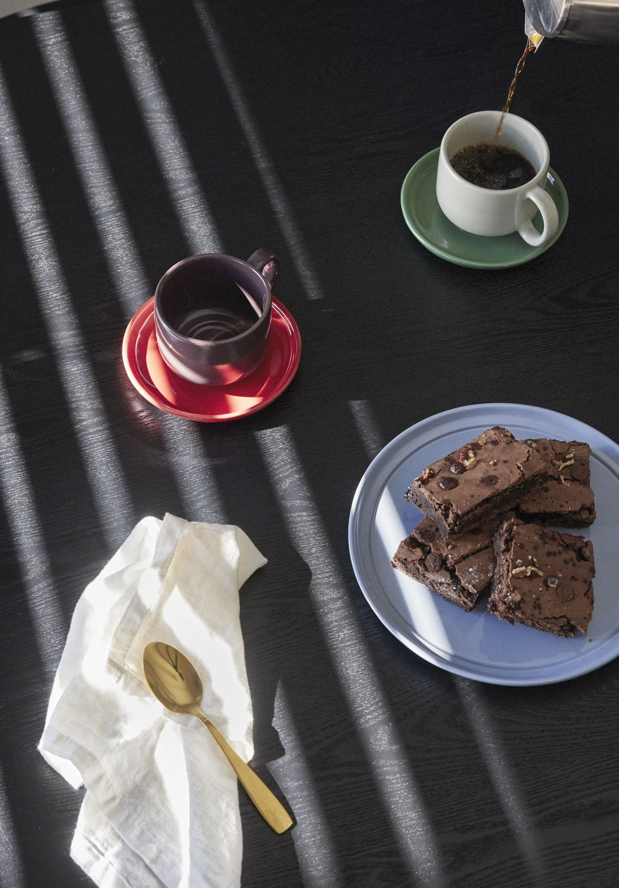 Hübsch Amare Mug & Saucer Sæt på 2, Bourgogne/Red