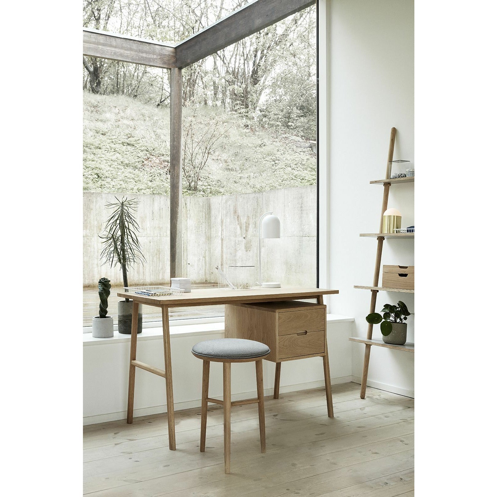 Hübsch Architect Desk M/Drawers Oak Fsc Natural