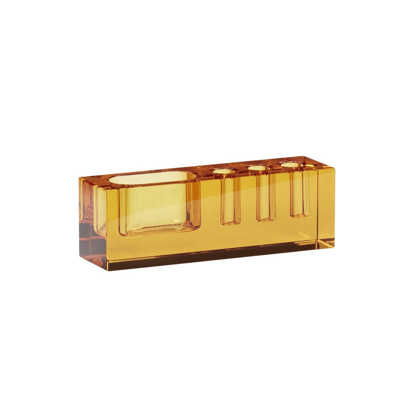 Hübsch Blok -pöydän järjestäjä kristalli keltainen