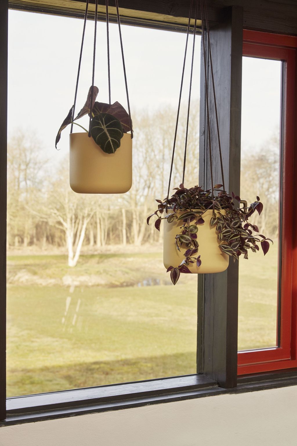 Hübsch Bloom Hanging vasi set con 3 grandi, beige