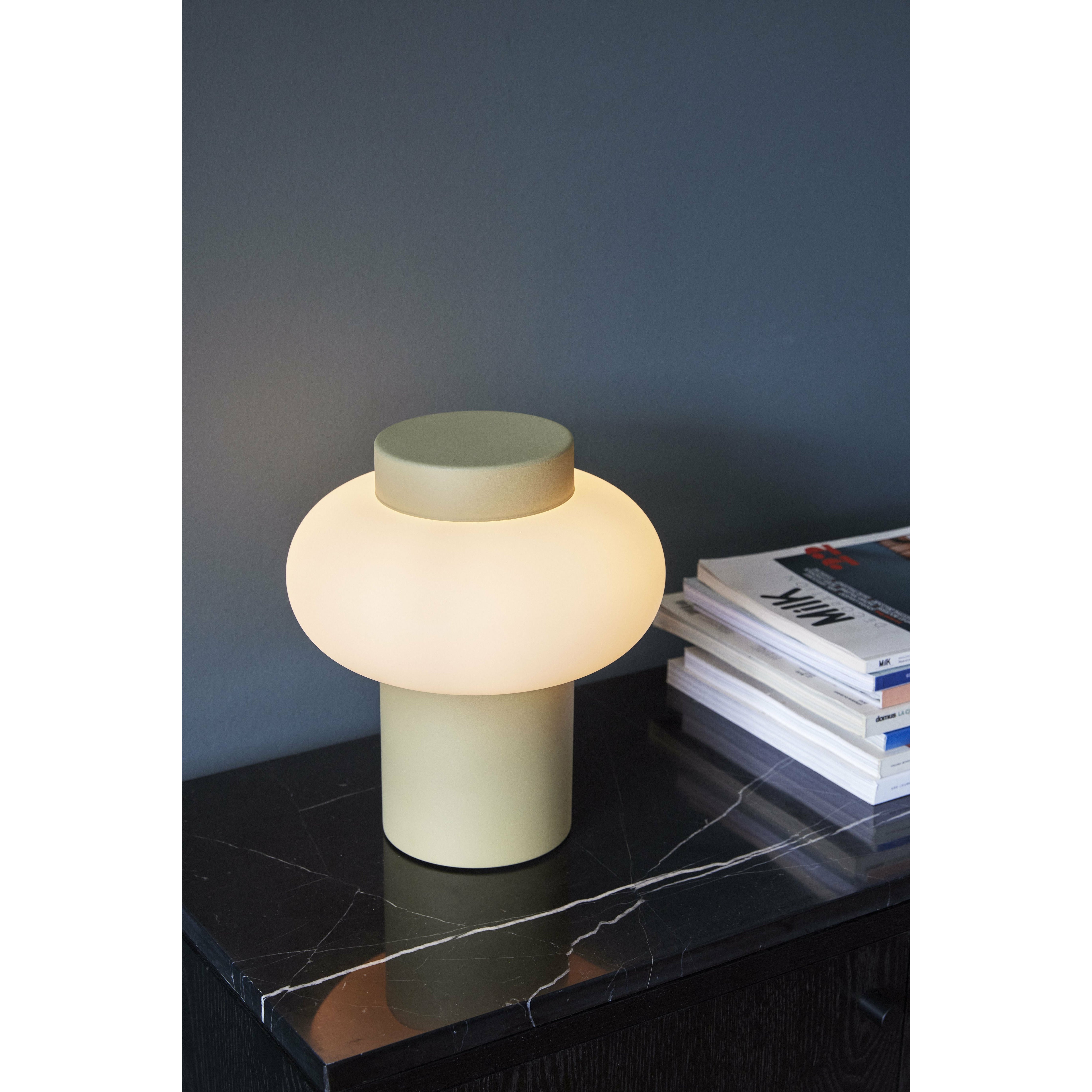 Hübsch Camp Table Lamp Metal/Glass Yellow/Opal