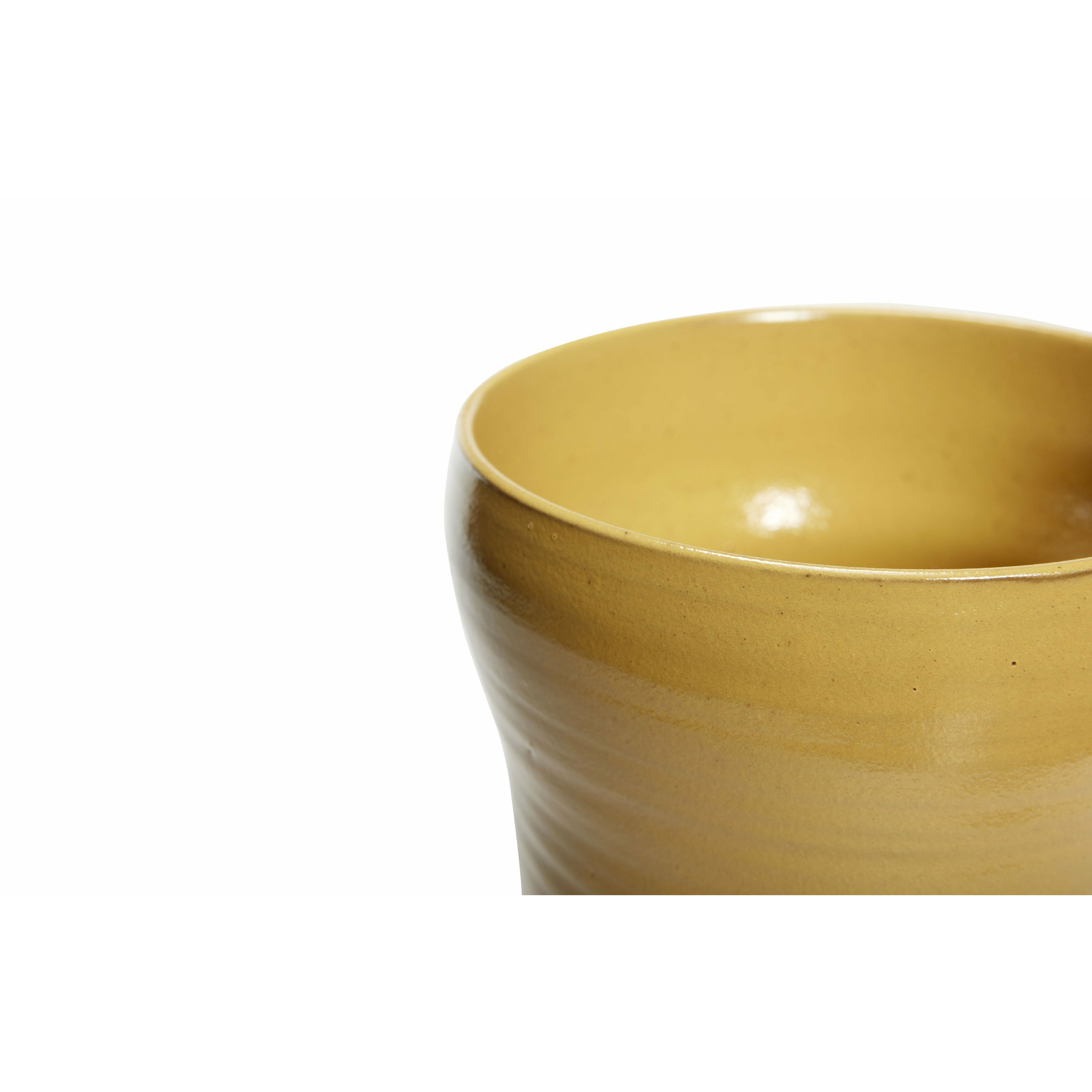 Hübsch Care Pot Ceramic Yellow Set Of 2